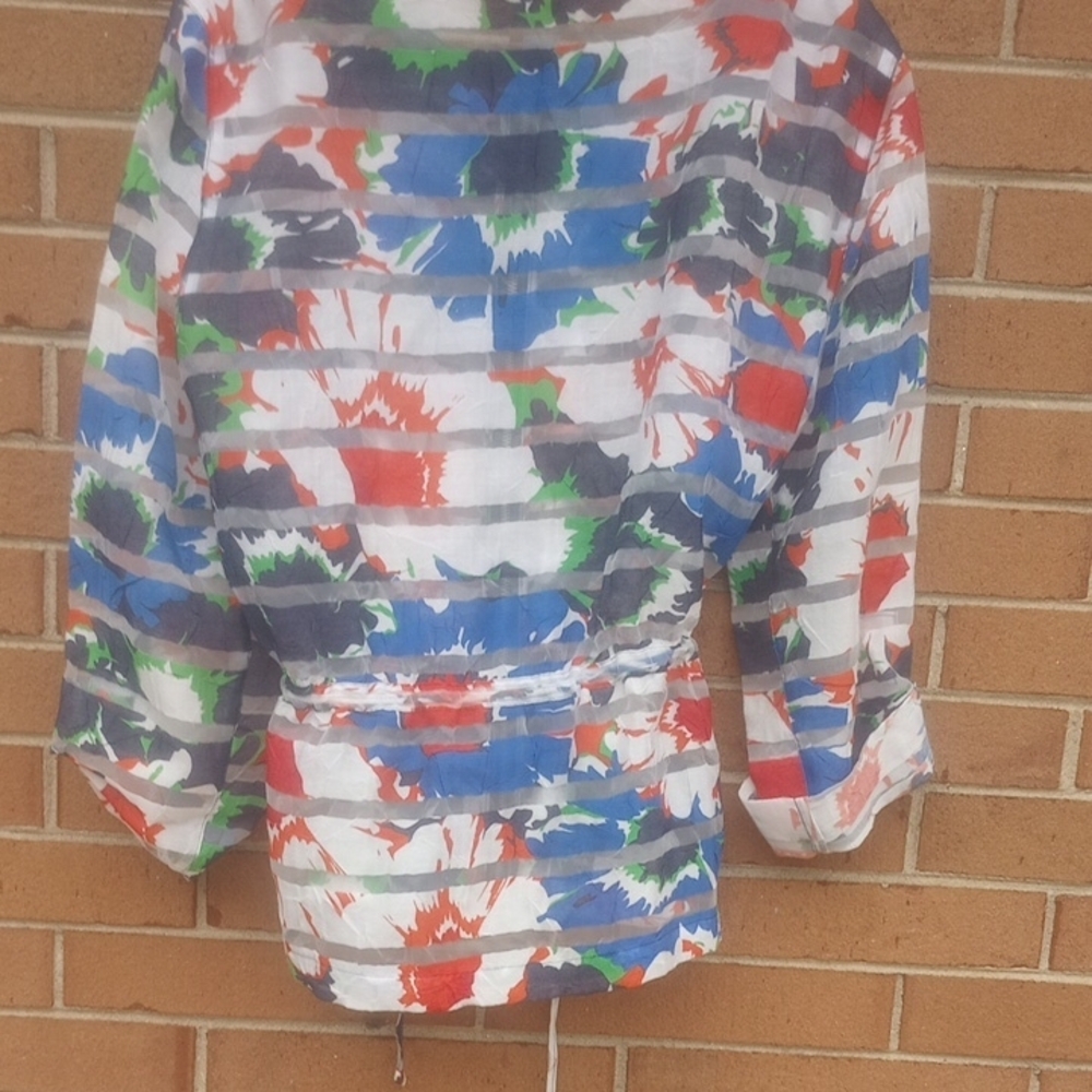 Ruby Rd. Multicolor Striped Bomber Jacket - image 5